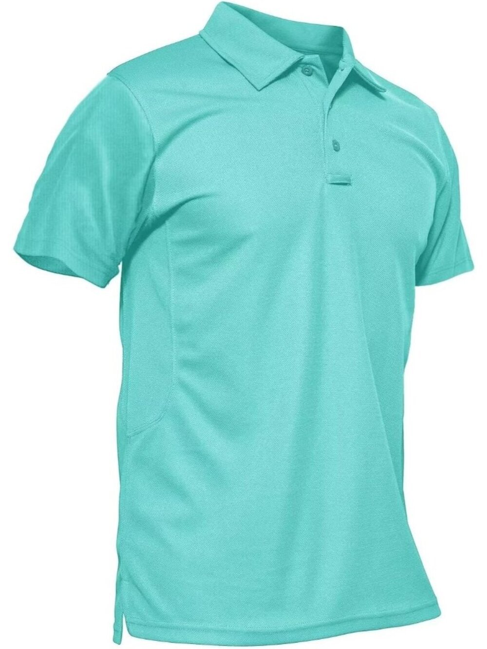 Men Water Blue-short Quick Dry Performance Polo Shirt Short Sleeve Tactical Golf